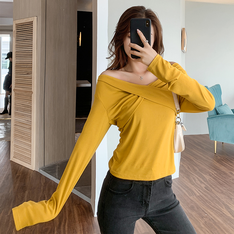 Áo Thun Tay Dài Thắt Nút Hai Cách Mặc Thời Trang Cho Nữ Size M-4xl