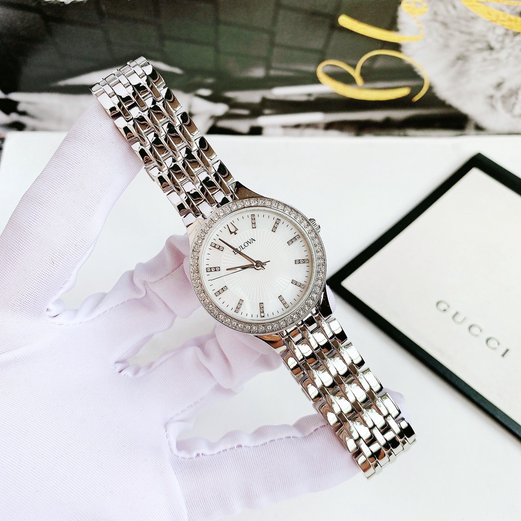 Đồng hồ nữ dây thép Bulova Swarovski Crystal Accent 96X146