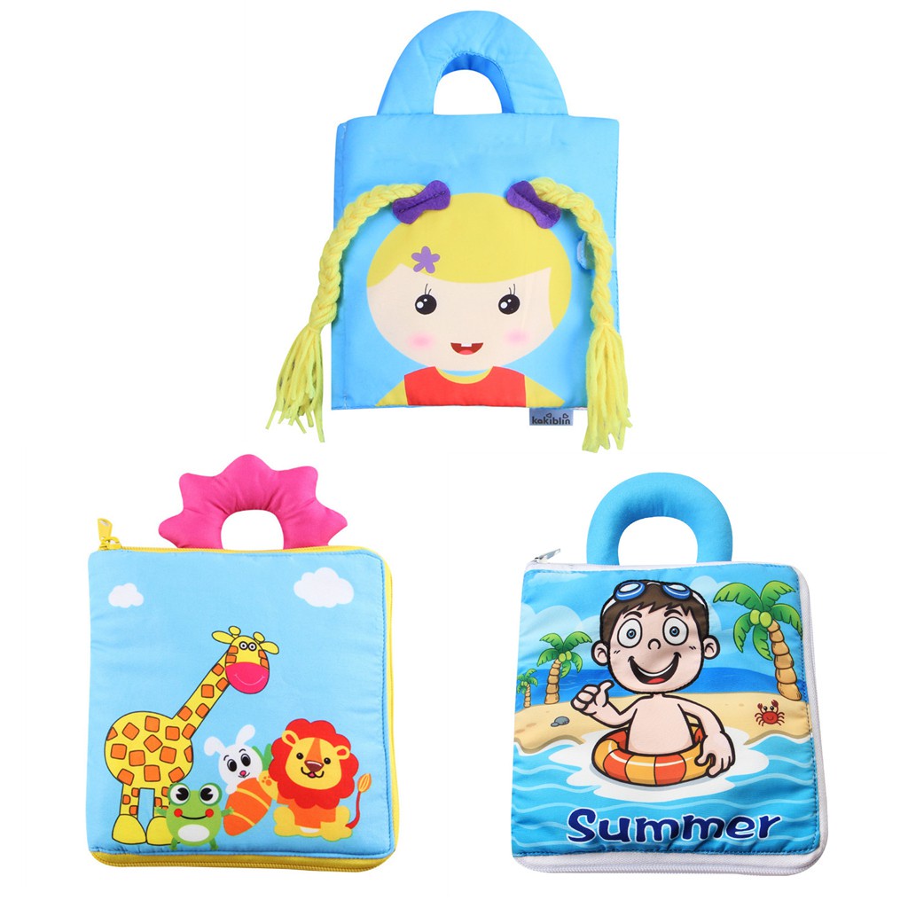 Sách vải đồ chơi học tập nhận biết theo phương pháp montessori vui nhộn dành cho trẻ em