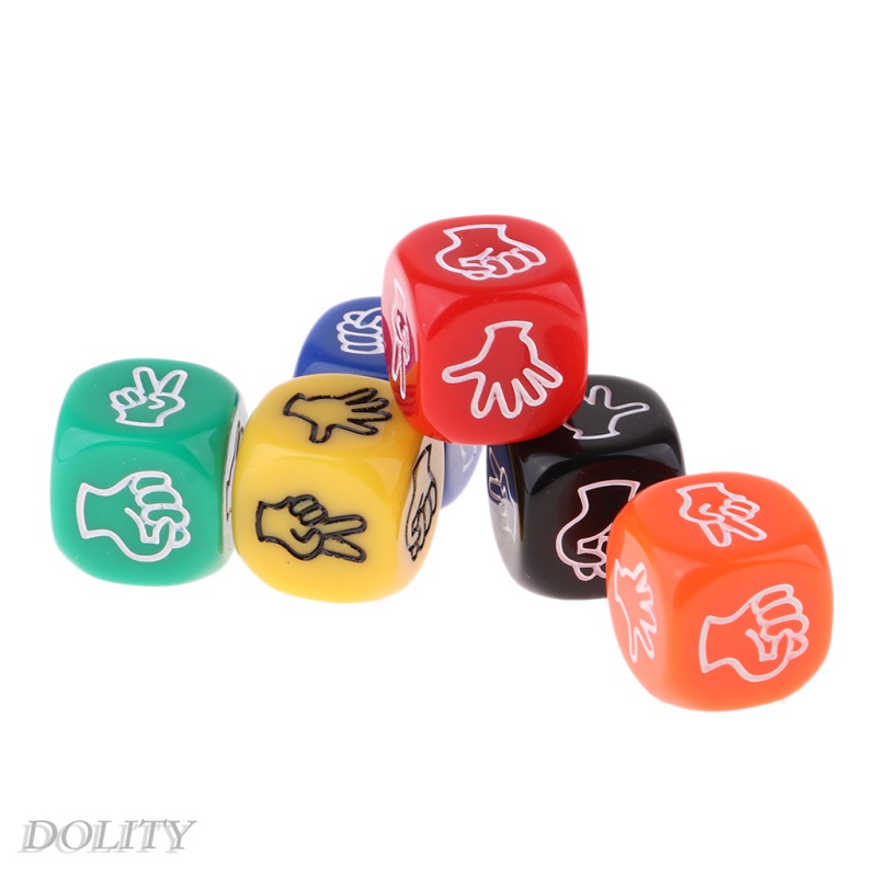 6Pcs Six Sided Rock Paper Scissors Dice Board Game for Party Games Supplies