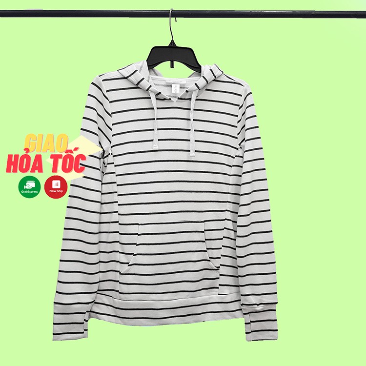 Áo Hoodie Nam Nữ Sọc Ngang Tay Dài Xỏ Ngón - Chất nỉ cotton mềm mịn