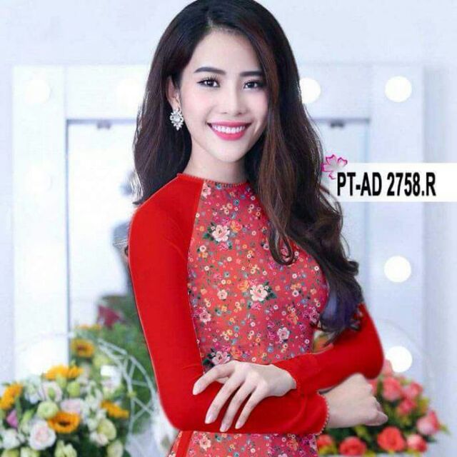Vải áo dài hoa nhí