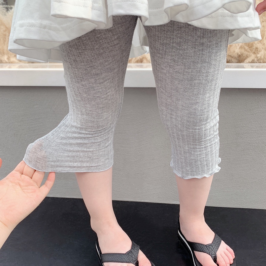 QL7 Size90-130 (9-25kg) Quần legging bé gái (trơn lửng, co giãn 100% cotton Thời trang trẻ Em hàng quảng châu