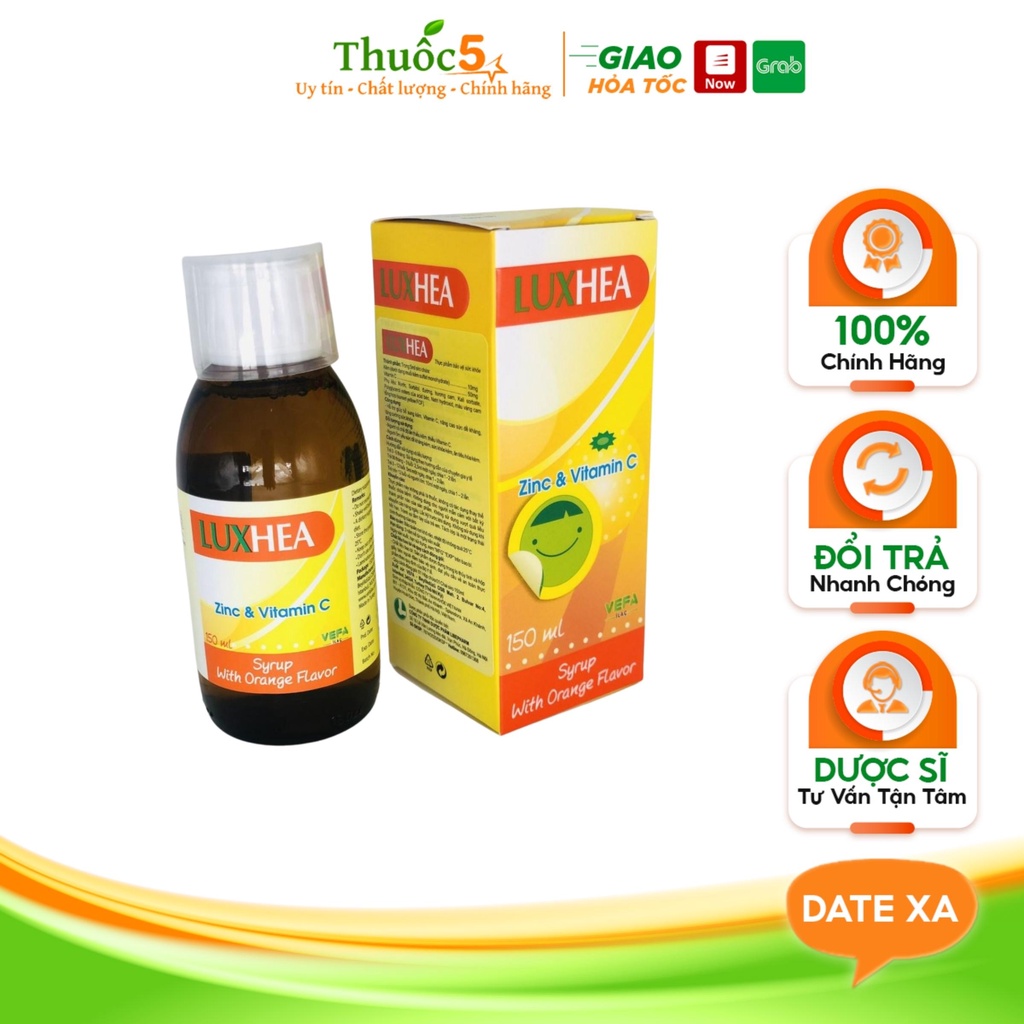 Siro LuxHea bổ sung kẽm và Vitamin C cho trẻ hàng nhập khẩu Thổ Nhĩ Kỳ