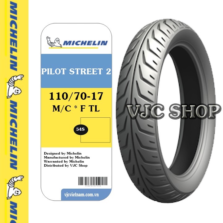 Lốp Michelin 110/70-17 M/C 54S PILOT STREET 2 F TL