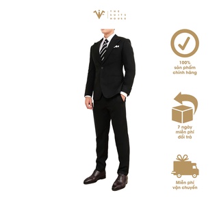 Bộ vest nam the suits house đen 3 túi 2 khuy ap