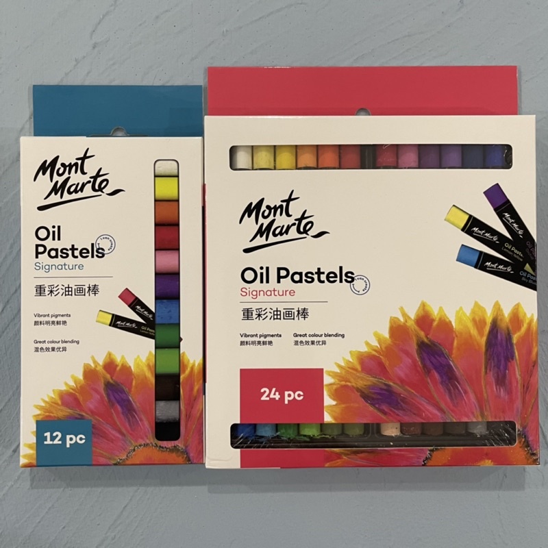 Set 12 Màu 24 màu sáp dầu Oil Pastels - Bút sáp màu dầu màu vẽ mĩ thuật Mont Marte