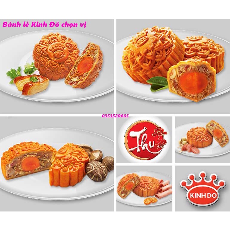 Bánh trung thu kinh đô Nướng Dẻo 1 trứng 150g -Thập cẩm trà xanh lá dứa Jambon Gà quay sàu riêng đậu đỏ lạp xưởng sen..