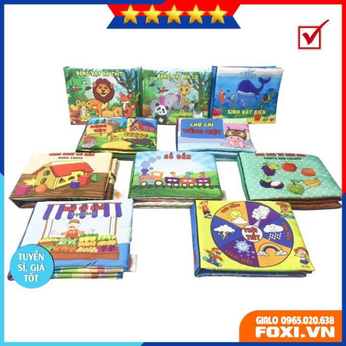 ComBo 10 Sách Vải Song ngữ theo yêu cầu-Giáo dục mầm non giúp bé Kích thích thị giác