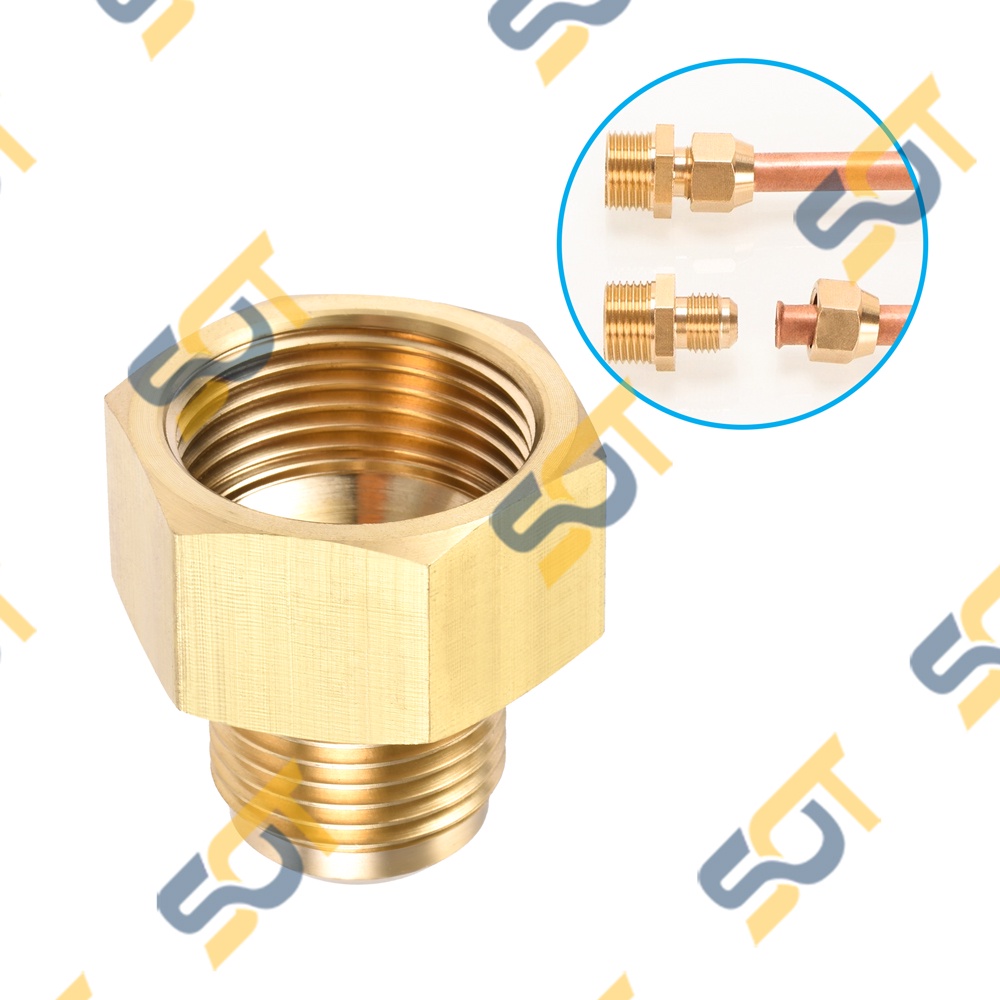 [HÀN ỐNG ĐỒNG 12-16-19] Ren trong G1/2 (21) nối côn lồi cho điện lạnh &amp; khí nén (Brass Flare Male Connector)- Rắc co NPT