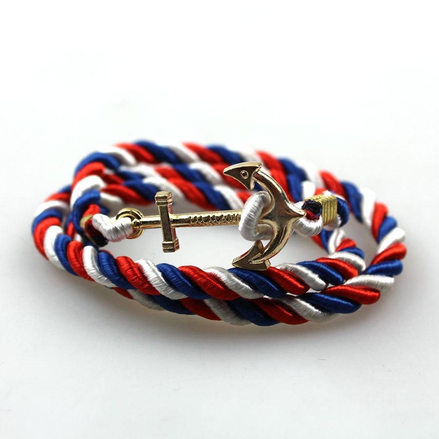 Vòng Tay Dây Bện Mặt Hình Mỏ Neo Phong Cách Retro