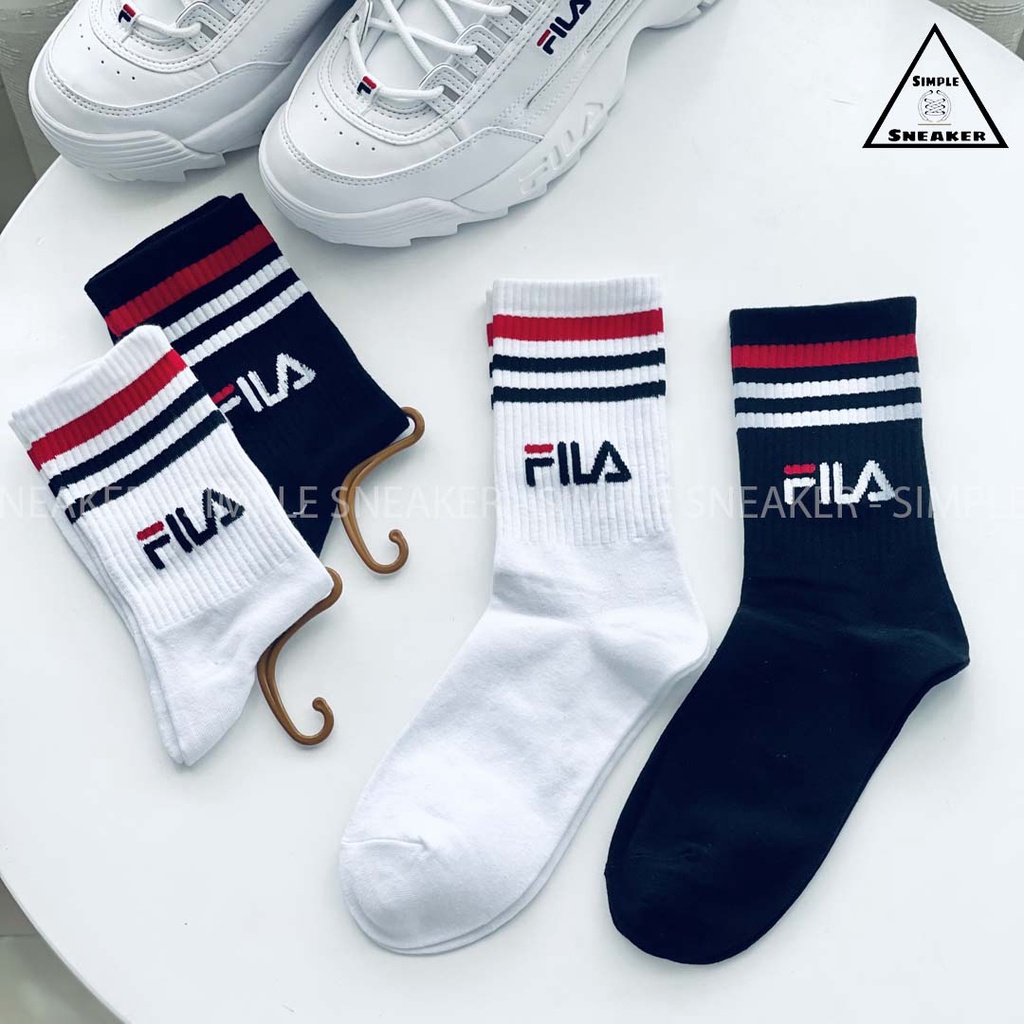 Tất Fila Cao Cổ Hàn Quốc 🔥FREESHIP🔥 Vớ Cổ Cao Nam Nữ Unisex Cao Cấp Chất Dầy Dặn Chống Hôi Chân