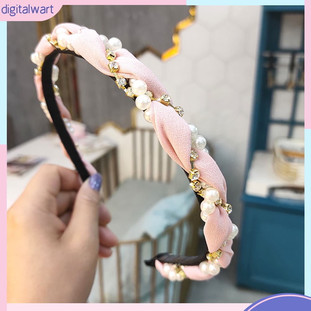 Băng Đô Cài Tóc Đính Ngọc Trai Giả DIY Dễ Thương Cho Nữ