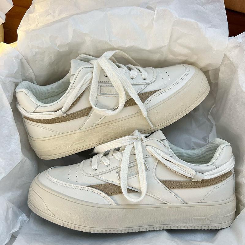 Giày Thể Thao Bằng Da Màu Trắng Thời Trang Cho Nữ