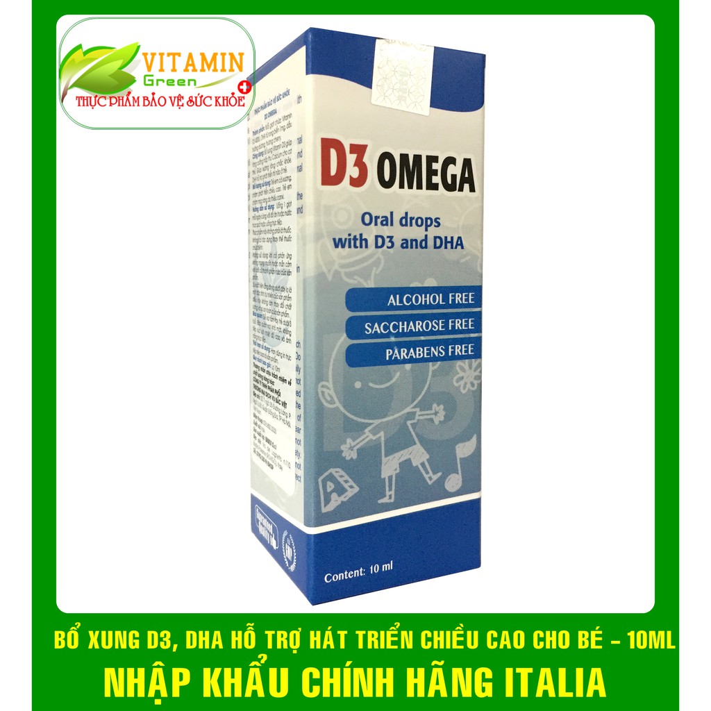 D3 OMEGA  BỔ XUNG D3, DHA HỖ TRỢ PHÁT TRIỂN CHIỀU CAO CHO BÉ 10ML |  NHẬP KHẨU CHÍNH HÃNG ITALIA