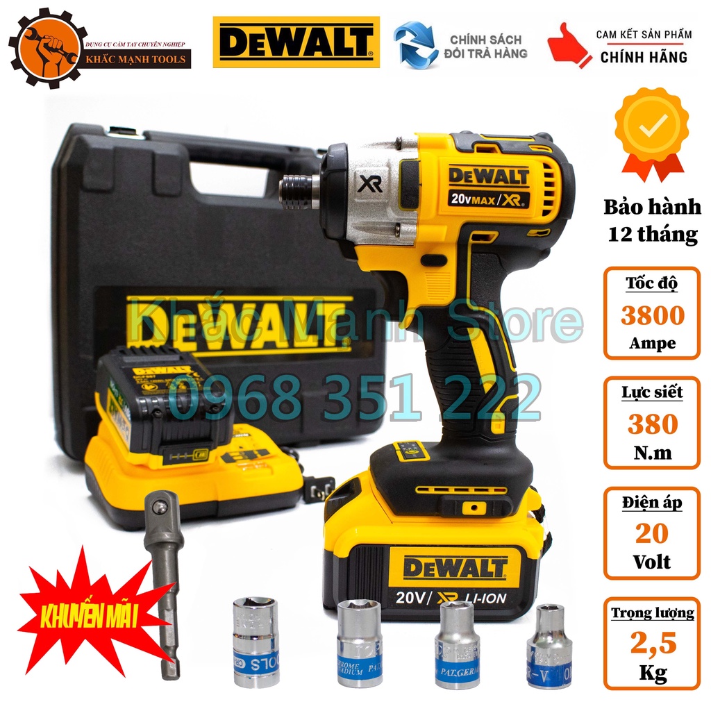 Máy chuyên bắn vít DeWalt 20V DCF887 (chân pin phổ thông) - Động cơ không chổi than - Tặng đầu chuyển bulong kèm 4 khẩu