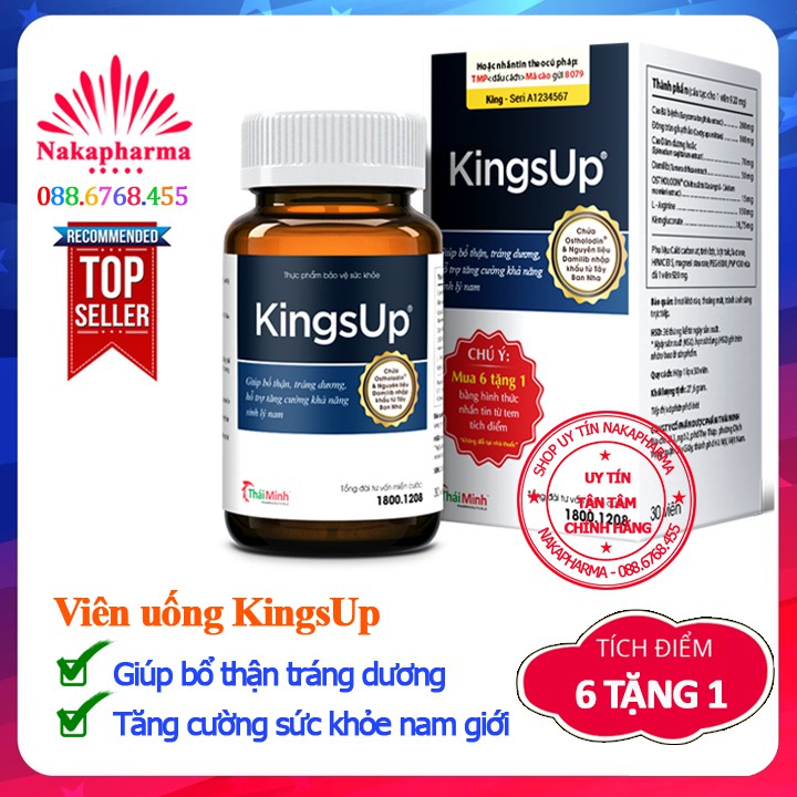 KingsUp – Giúp bổ thận tráng dương, tăng cường sinh lý nam, giảm rối loạn cương dương, chậm mãn dục nam