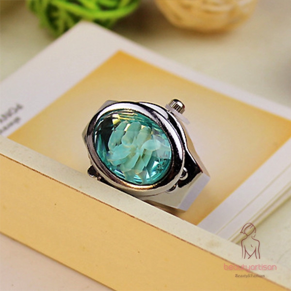Fashion Women Ring Watch Elliptical Stereo Flower Ladies Clamshell Watches Adjustable Rings Quartz Watches | BigBuy360 - bigbuy360.vn