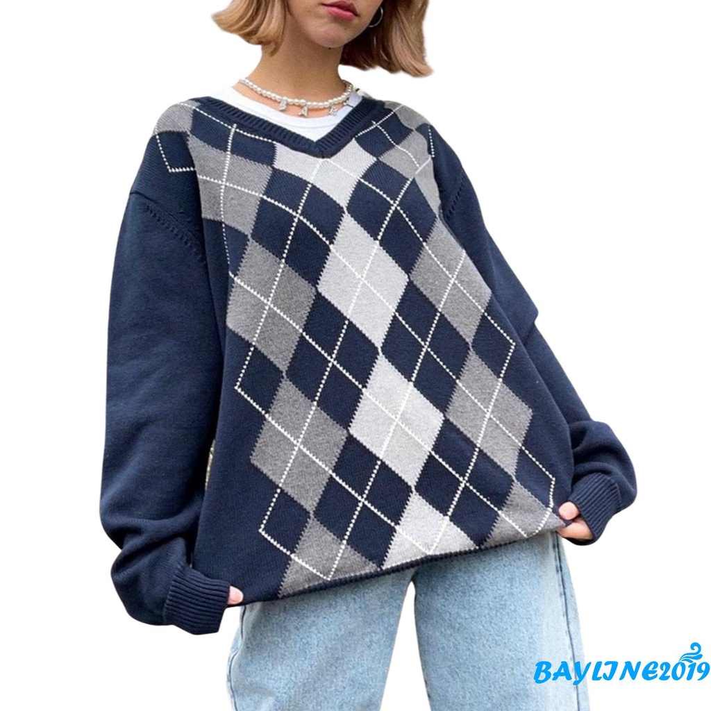 Áo Len Tay Dài Cổ Chữ V Màu Sắc Thời Trang Cho Nữ