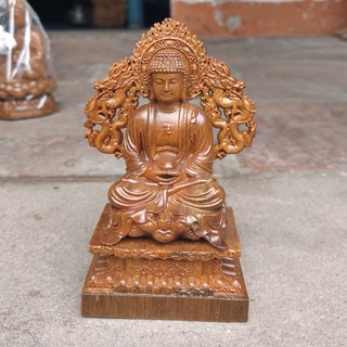 Tượng Phật Adida Song Long  - Phật Mini Để Ô Tô -  - Cao 15cm