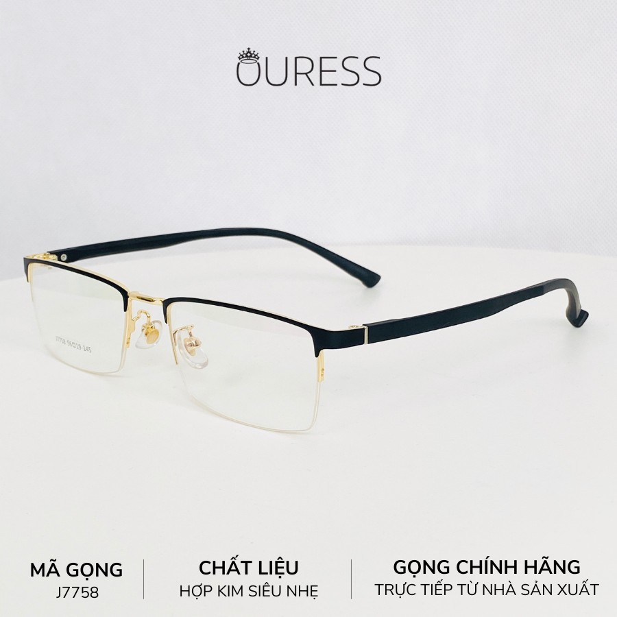 Gọng kính Vuông Hợp Kim Siêu Nhẹ Ouress J7758 Cực Nhẹ Nam Tính