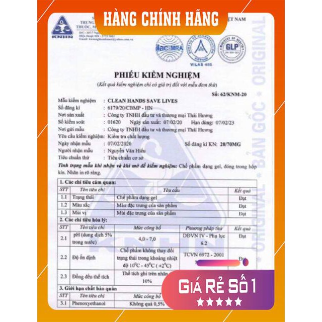 Nước rửa tay khô sát khuẩn linh hương xuất xứ công ty TNHH đầu tư thương mại Thái Hương | BigBuy360 - bigbuy360.vn