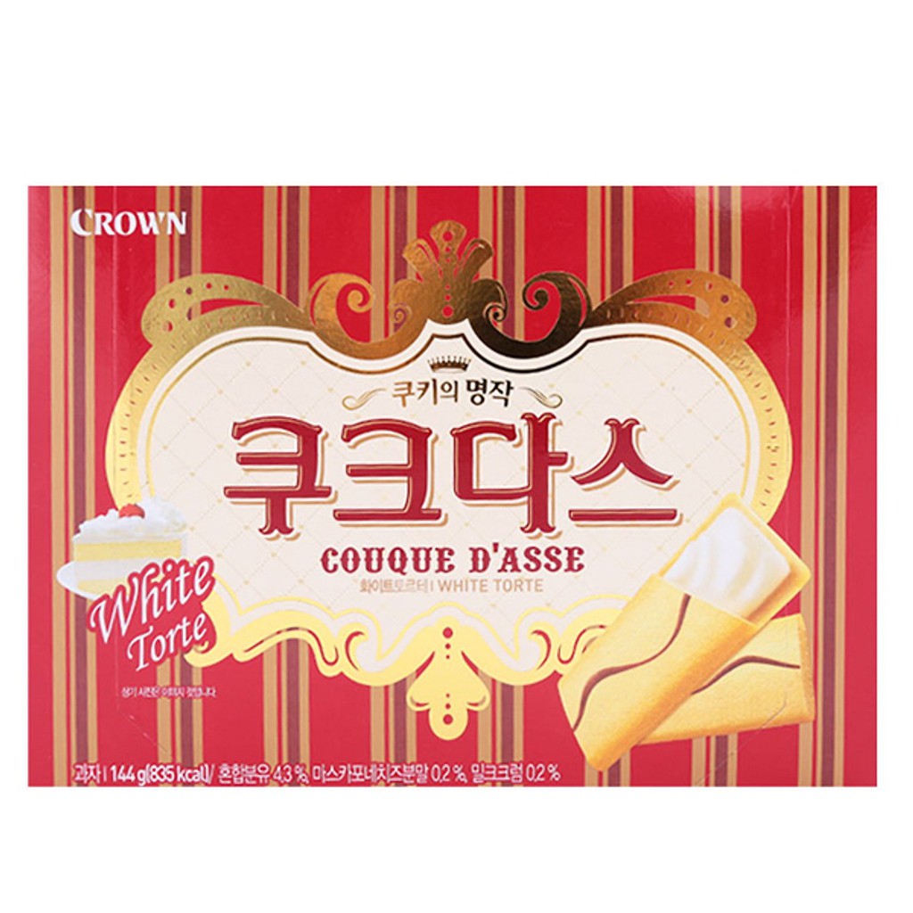 Bánh Ngọt Couque D'asse White Torte Crown Hộp 128 Gram - Nhập Khẩu Hàn Quốc