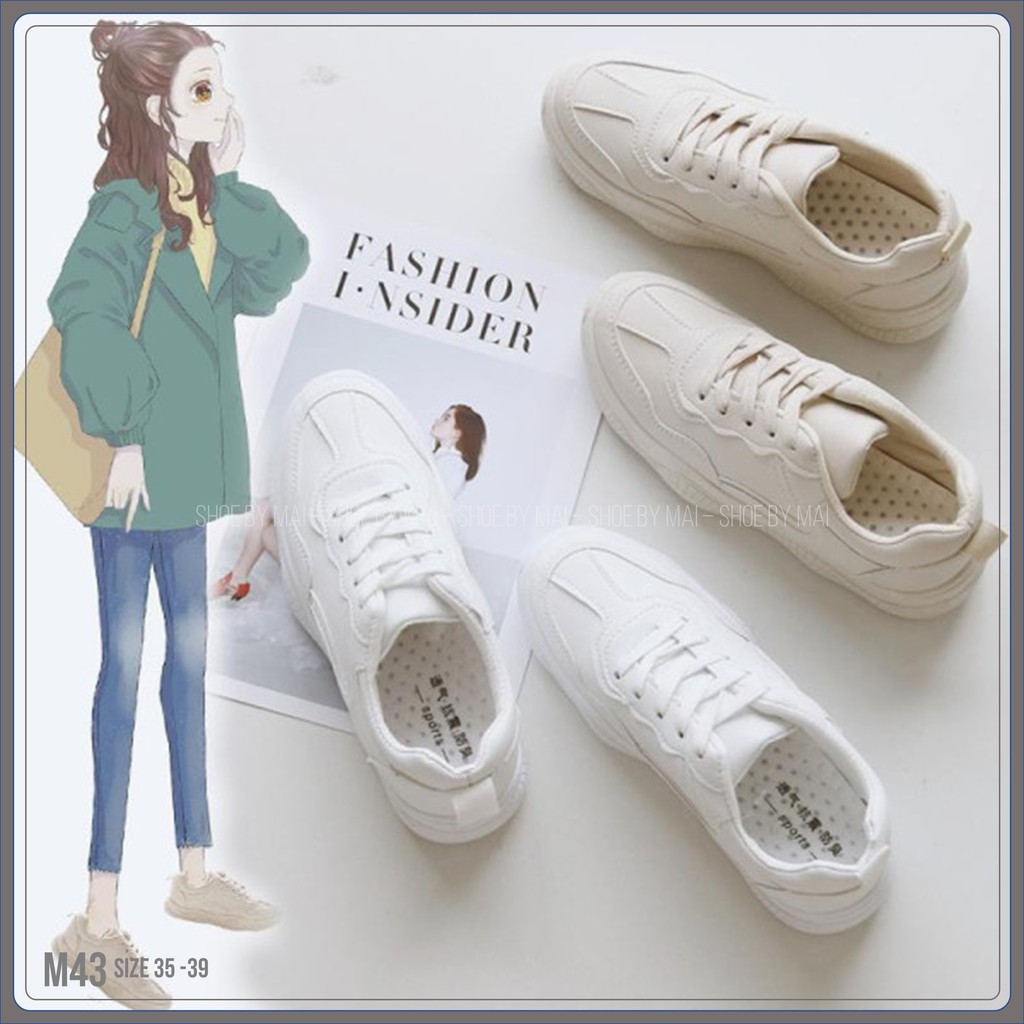 Giày thể thao đế mềm vải lưới tháng khí kết hợp tăng chiều cao M43 SHOESBYMAI