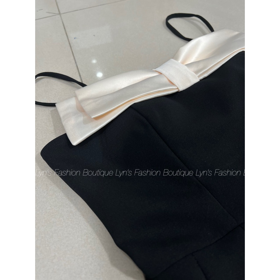 Váy 2 Dây Dáng Xòe Xếp Ly Nơ Ngực Chất Tuyết Mưa Cao Cấp