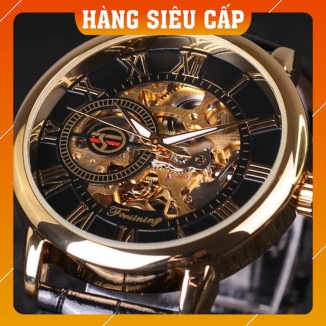Đồng hồ cơ nam Forsining Handwinding H099M DÂY DA lộ máy
