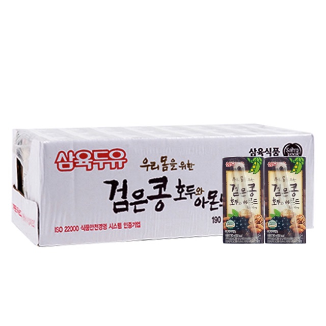 Sữa Đậu Đen, Óc Chó, Hạnh Nhân Sahmyook Foods - thùng 24 hộp x 190ml