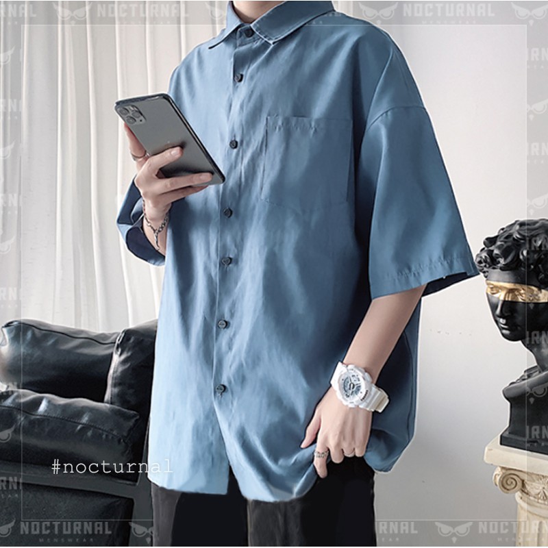 ÁO SƠ MI TAY LỠ BASIC POCKET BASIC NOCTURNAL Nam Nữ Cặp Đôi Unisex Phong Cách Dạo Phố Sài Gòn Ulzzang 2021 | BigBuy360 - bigbuy360.vn