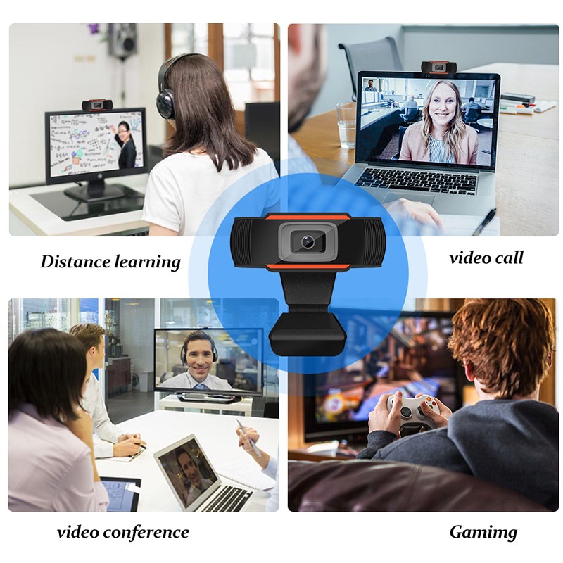Webcam Có Mic Cho Máy Tính Bàn 720P - Webcam Máy Tính Hỗ Trợ Học Online, Livestream