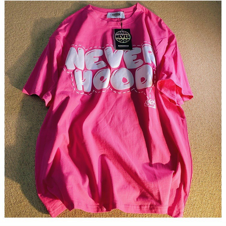 Ao phông tay lỡ form rộng chuẩn form Unisex in chữ Never Hood chất vải thun cotton mềm mát mịn