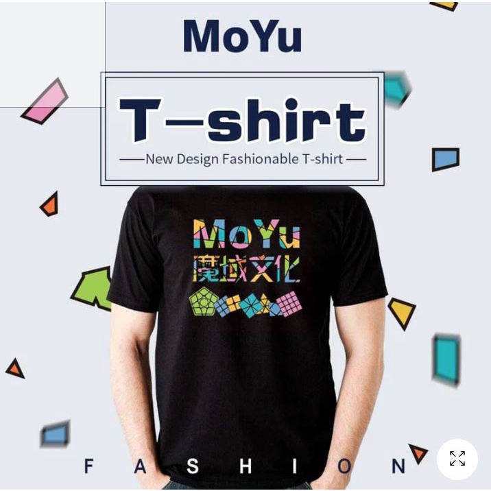 Áo Thun Cotton Rubik Moyu In Hình Rubik Tay Ngắn Màu Đen. Áo Cộc Tay Nam Nữ Mùa Hè Chất Liệu Cao Cấp
