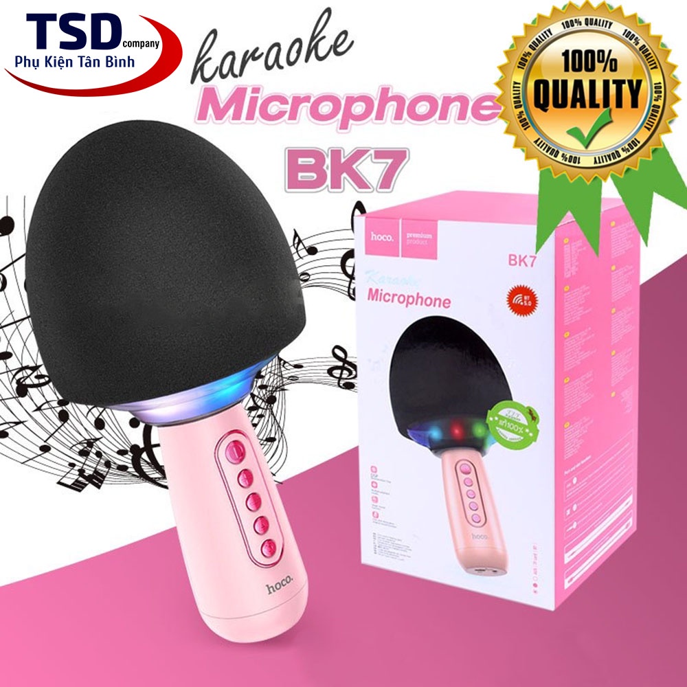 Micro Karaoke Kèm Loa Bluetooth Hoco BK7 Chính Hãng