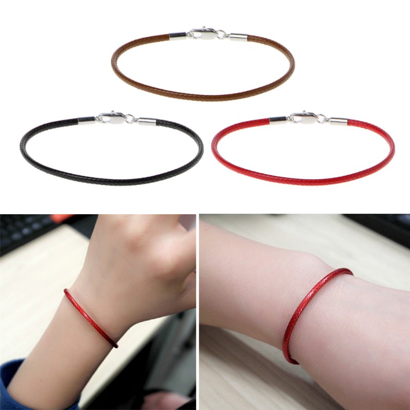 Vòng tay dây da thủ công gắn móc khóa tôm hùm thời trang