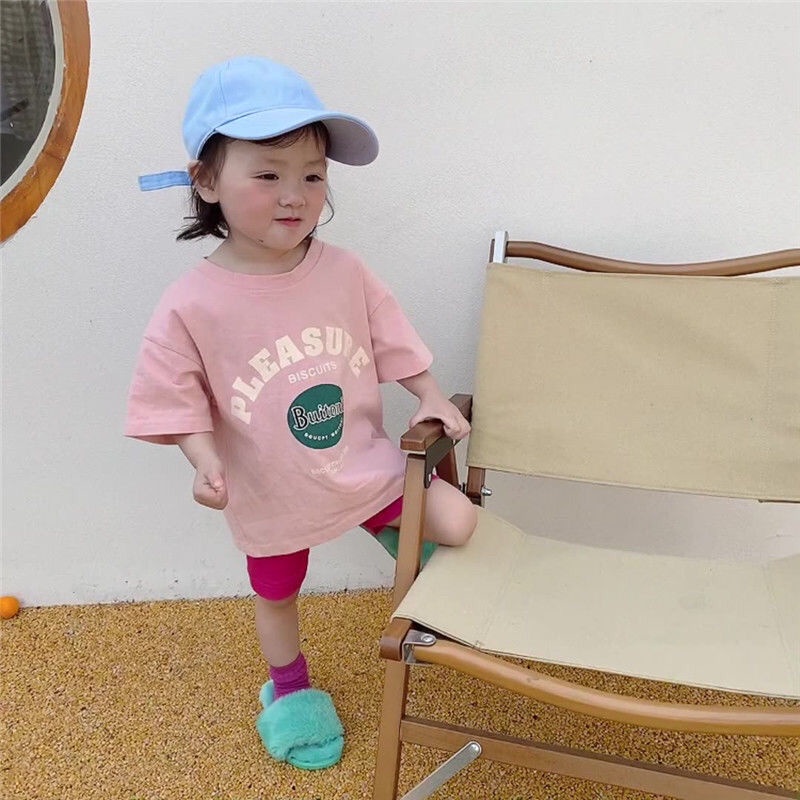 Bộ Trang Phục Gồm Áo Thun Tay Ngắn Và Quần Dài Bằng Vải Cotton Thời Trang Mùa Hè Dành Cho Bé Gái 5 Món