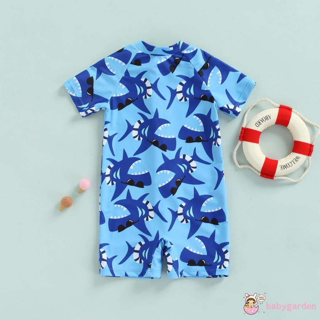 Bộ Đồ Bơi Liền Thân Ngắn Tay Chống Nắng In Hoạt Hình Dành Cho Bé Trai 6 Tháng Tuổi