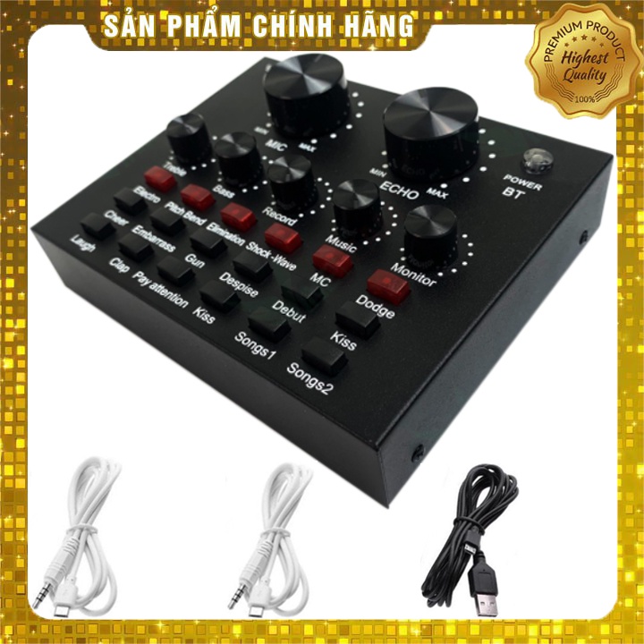 [Mã ELHACE giảm 4% đơn 300K] Sound Card V8 Có Autotune Chất Lượng Cao Hàng Chính Hãng Aqua Có Kết Nối Bluetooth