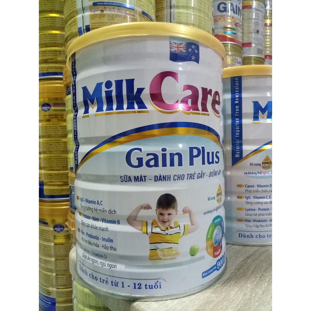 Sữa tăng cân dành cho người gầy, biếng ăn Milkcare Gain Plus lon 900g
