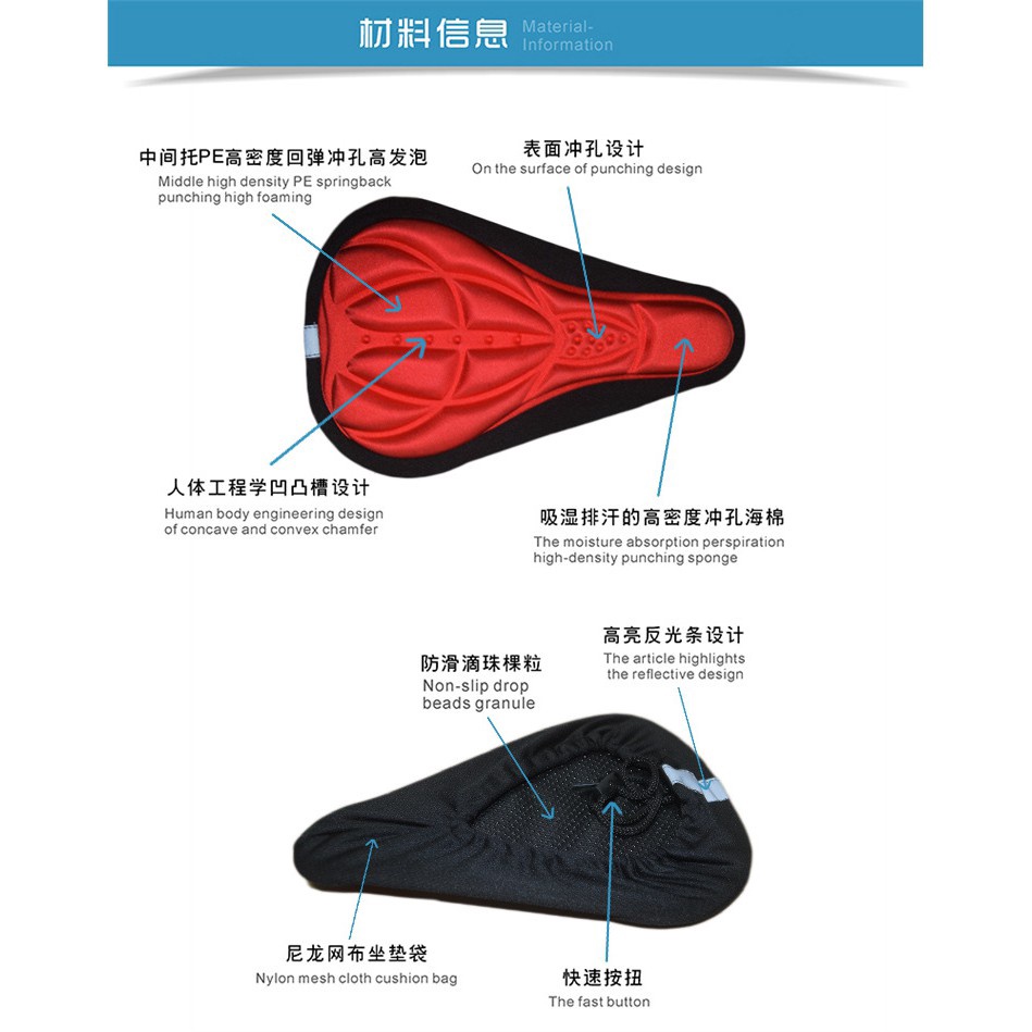 Vỏ bọc yên xe đạp leo núi 4 màu thời trang