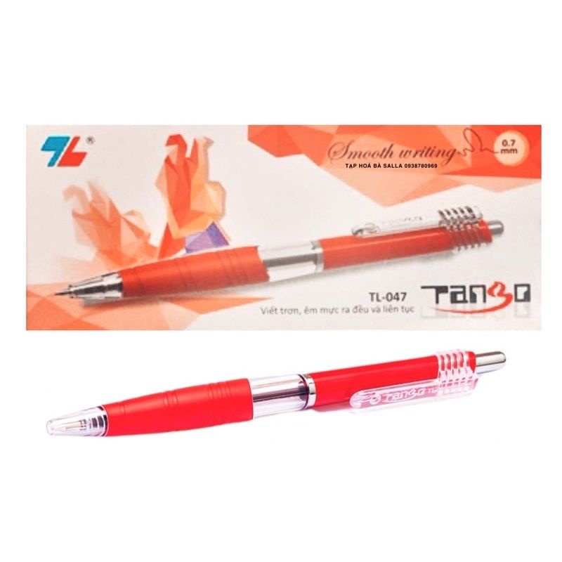 [Hàng chính hãng] Hộp 10 cây bút bi Thiên Long TL-047 / Bút bi bấm TL047 ngòi 0.7mm dạng bấm