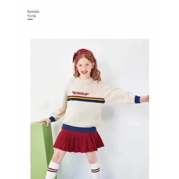 Áo Len Bé Gái Thêu Nổi THE VOICES OF Kem BalaBala