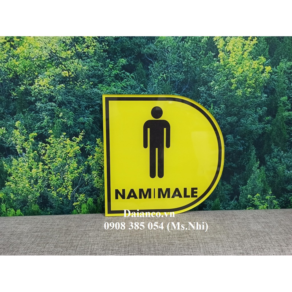 combo 2 bảng nhà vệ sinh nam nữ chất liệu mica siêu bền- Hình thật