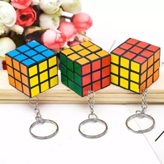 Móc khóa hình Rubik trơn xoay được Pison, nhiều mẫu xinh xắn - 01 cái