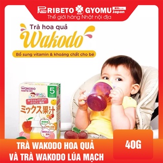 Trà wakodo hoa quả và trà wakodo lúa mạch cho trẻ từ 1 - 5 tháng tuổi Nhật Bản