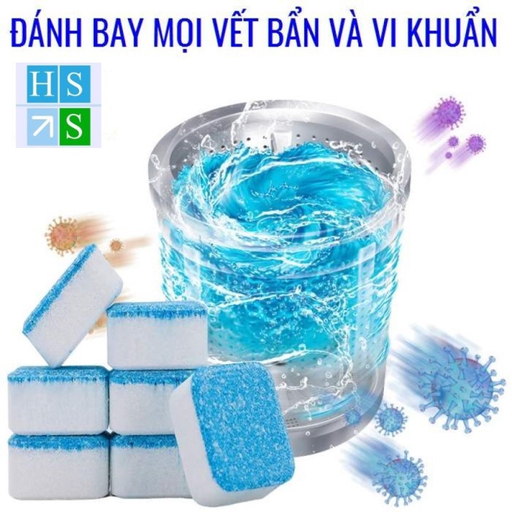 Hộp 12 Viên tẩy vệ sinh lồng Máy Giặt sủi sạch vi khuẩn tẩy sạch cặn bẩn lồng giặt - HS Shop Đà Nẵng