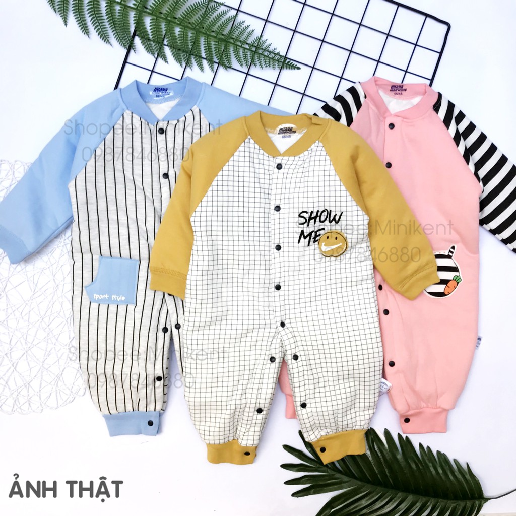 Body đại hàn cotton 3 lớp lót bông ấm cho bé