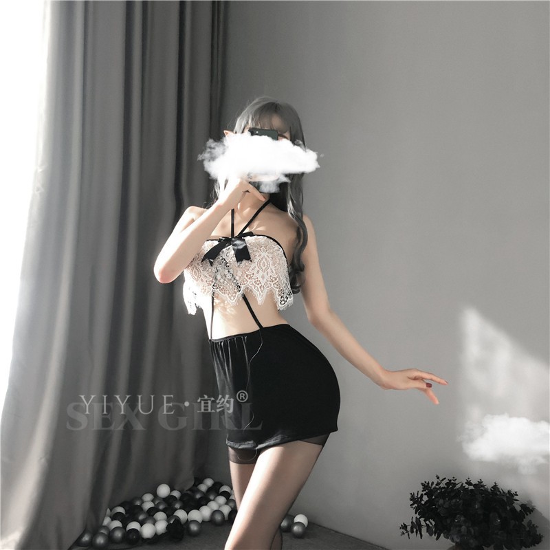 Bộ ngủ sexy nữ thư ký áo ren và chân váy gợi tình | BigBuy360 - bigbuy360.vn